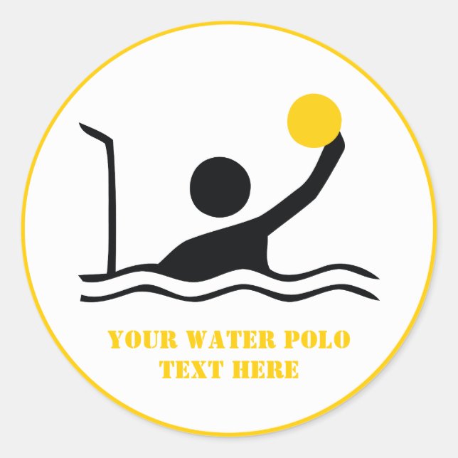 Polospieler mit schwarzer Silhouette Runder Aufkleber (Vorderseite)