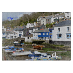 Polperro Cornwall England Low Tide Schneidebrett