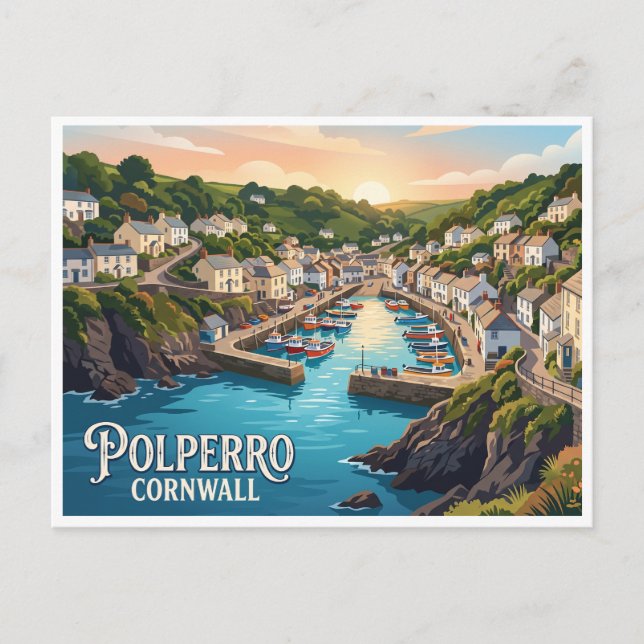 Polperro England Postkarte (Vorderseite)