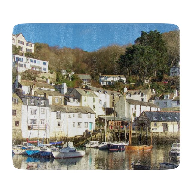 Polperro Hafen Cornwall England Schneidebrett (Vorderseite)
