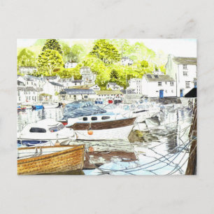 'Polperro Reflections' Postcard Postkarte
