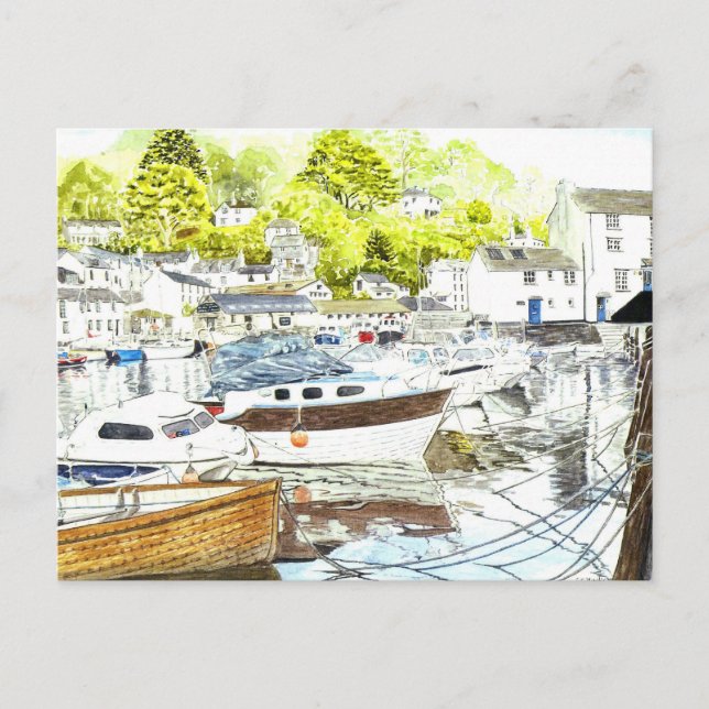 'Polperro Reflections' Postcard Postkarte (Vorderseite)