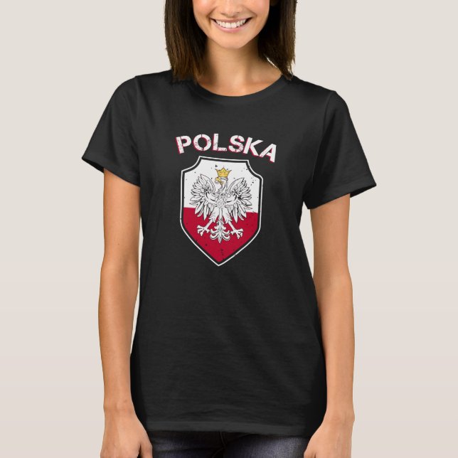 Polska Adler-Polnisch-Flagge T-Shirt (Vorderseite)