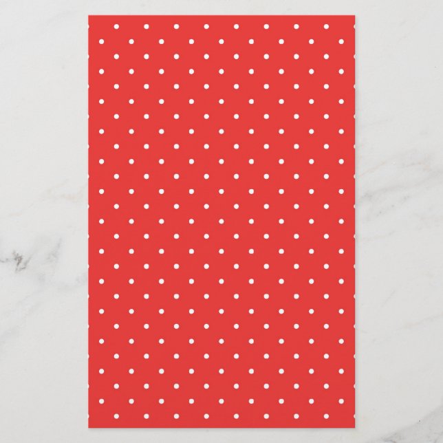 Polska dot red white background custom template briefpapier (Vorderseite)