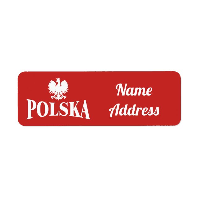 Polska Eagle Custom Mailadresse Label (Vorne)