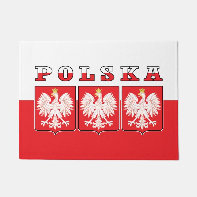 Polska Eagle Flag Shields Fußmatte (Vorderseite)
