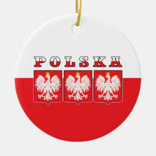 Polska Eagle Flag Shields Keramik Ornament