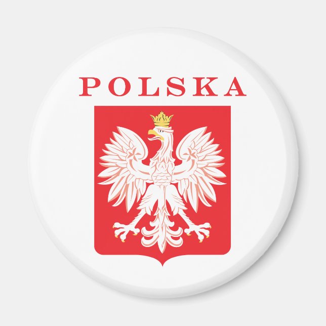 Polska Eagle Red Shield Magnet (Vorne)