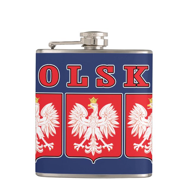 Polska Eagle Shields Flachmann (Vorderseite)