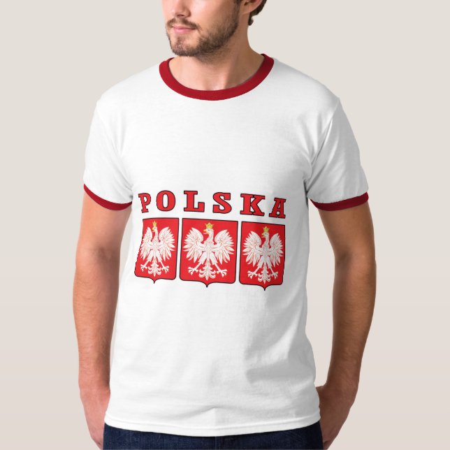 Polska Eagle Shields T-Shirt (Vorderseite)