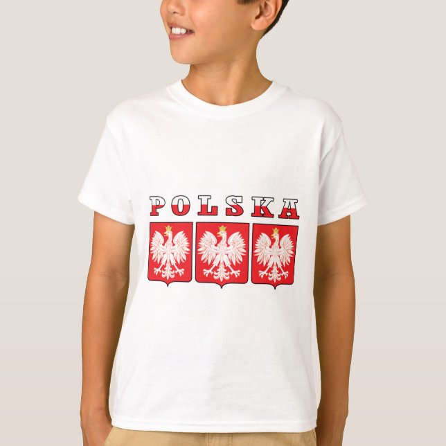 Polska Eagle Shields T-Shirt (Vorderseite)