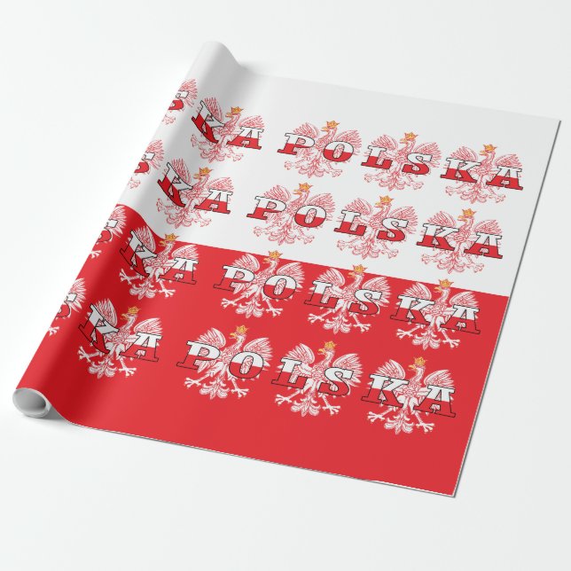 Polska Flag Red Eagles Geschenkpapier (Ungerollt)
