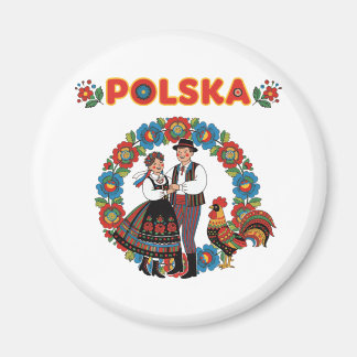 Polska Folk Couple Łowicz Kunst Magnet