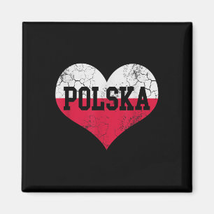 Polska Heart Flag Polen Polnisches Familienerbe VI Magnet