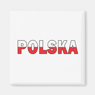 Polska in den Farben der polnischen Flagge Magnet