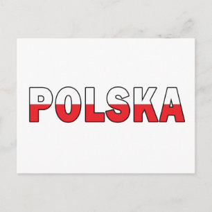 Polska in den Farben der polnischen Flagge Postkarte