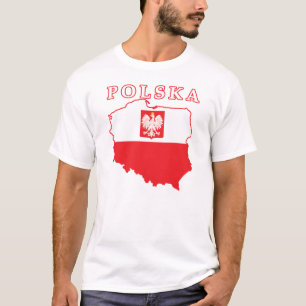 Polska Karte mit Eagle T-Shirt