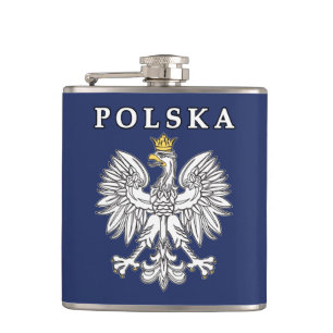 Polska mit Polnischem Adler Flachmann