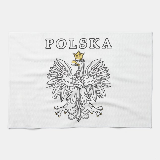Polska mit Polnischem Adler Geschirrtuch (Horizontal)