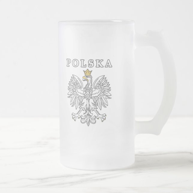 Polska mit Polnischem Adler Mattglas Bierglas (Rechts)