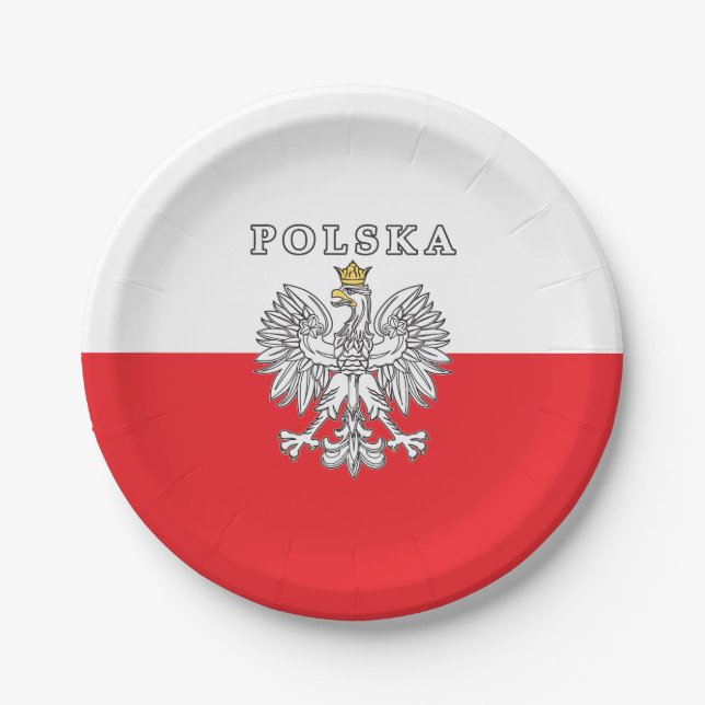 Polska mit Polnischem Adler Pappteller (Vorderseite)