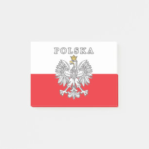 Polska mit Polnischem Adler Post-it Klebezettel