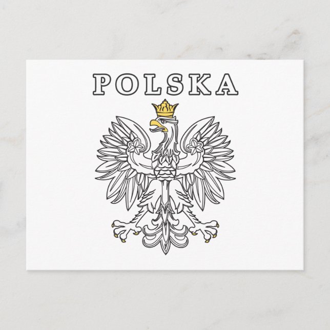 Polska mit Polnischem Adler Postkarte (Vorderseite)