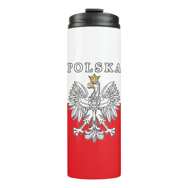 Polska mit Polnischem Adler Thermosbecher (Vorderseite)