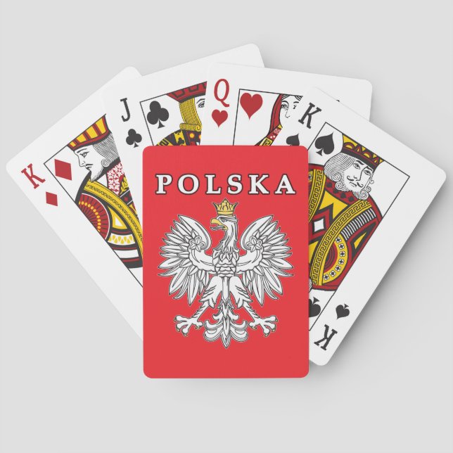 Polska mit polnischen Spielkarten Eagles (Rückseite)