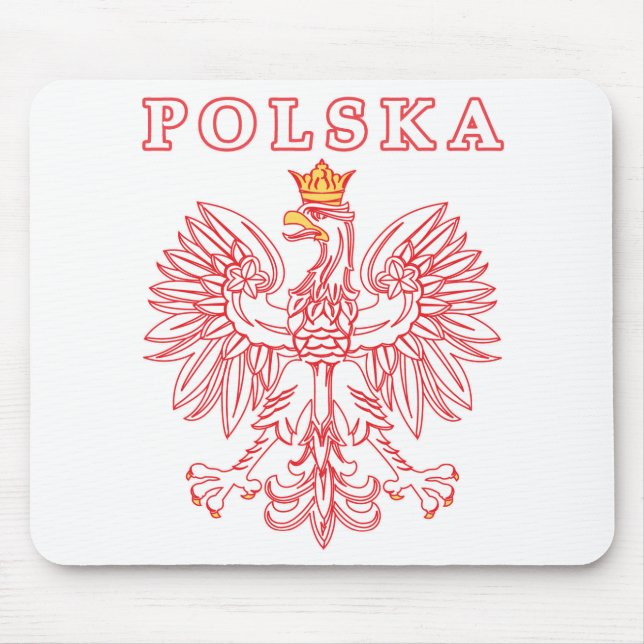 Polska mit rotem Polnischer Adler Mousepad (Vorne)