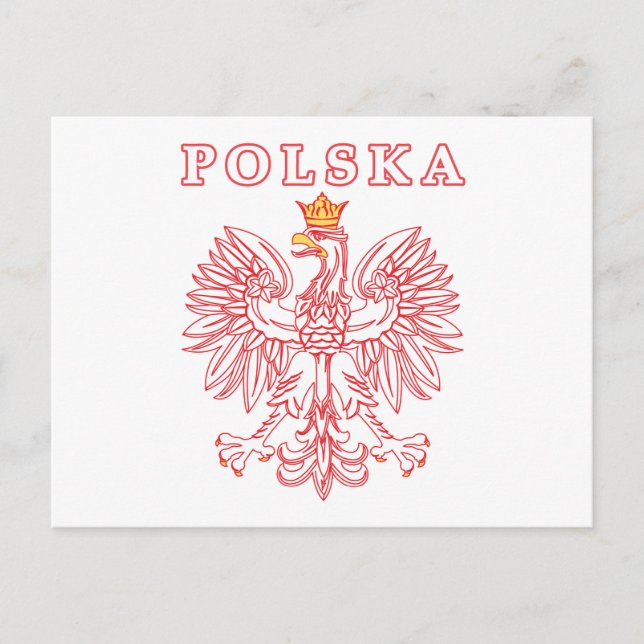 Polska mit rotem Polnischer Adler Postkarte (Vorderseite)