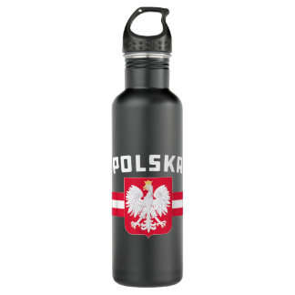 Polska Polen Flagge Polnischer Weißer Adler Edelstahlflasche