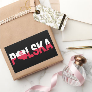 Polska Polen - Flaggenkarte Rechteckiger Aufkleber