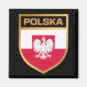 Polska/Polen - Flaggenschild und Emblem Magnet