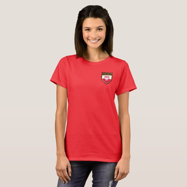 Polska/Polen - Flaggenschild und Emblem-T - Shirt (Vorne ganz)