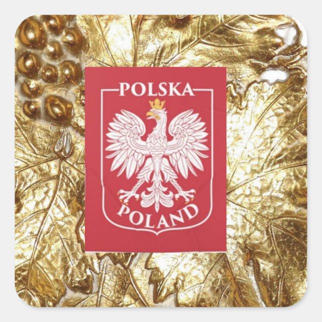 POLSKA POLEN QUADRATISCHER AUFKLEBER (Vorderseite)