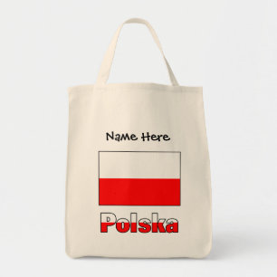 Polska Polnische Flagge Schwarze Personalisierung Tragetasche