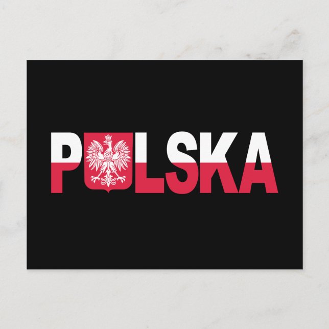 Polska polnischer Flaggenadler National Postkarte (Vorderseite)
