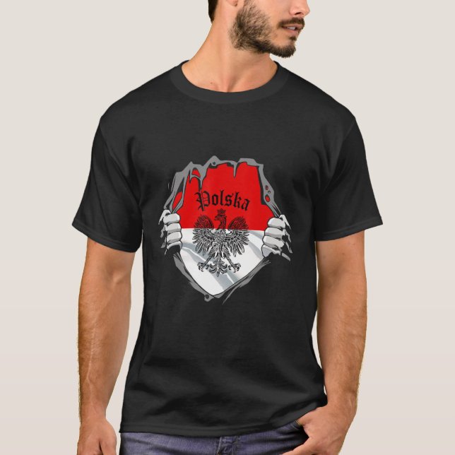 Polska Polska Polska - Wappen-Adlerflagge Männer u T-Shirt (Vorderseite)