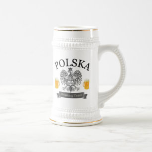 Polska trinkendes Team Stein Bierglas