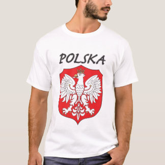 Polska weißes Eagle auf Schild T-Shirt