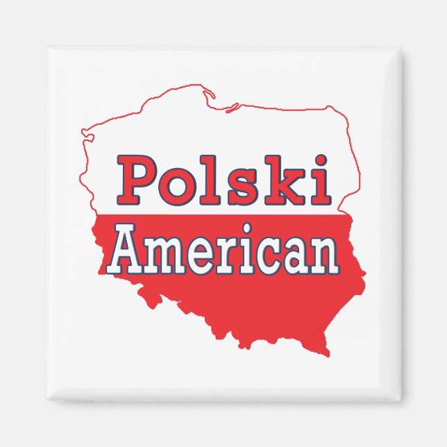 Polski American Map Magnet (Vorne)