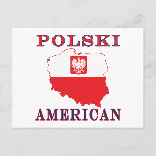 Polski American Map Postkarte (Vorderseite)