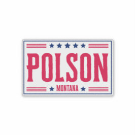 POLSON MONTANA - Stars und Streifen Aufkleber