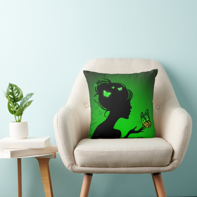 Polster Die grüne Schmetterlingsfrau (Stuhl )