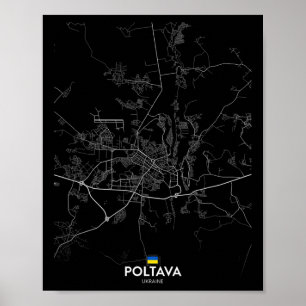 Poltava Ukraine Stadtplan Reise Souvenir Heimat Poster