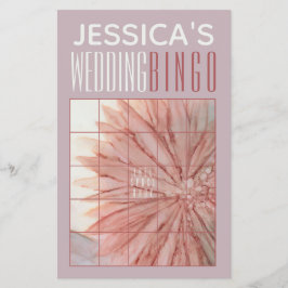 Polterabend BINGO In Pinks und Lavendelsteinen Flyer