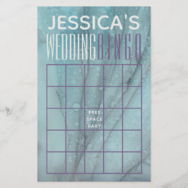 Polterabend BINGO Türkis und Lavendel Flyer