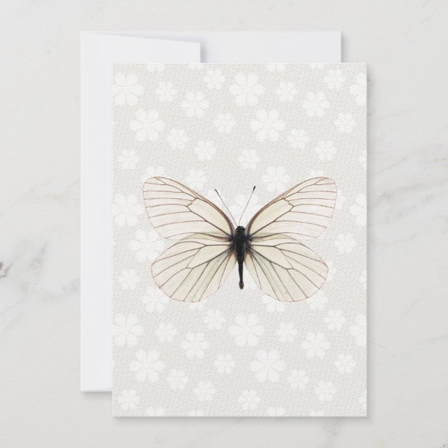Polterabend des White Butterfly Coupels Einladung (Vorderseite)