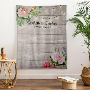 Polterabend Foto Hintergrund Blume Holzleuchten Wandteppich